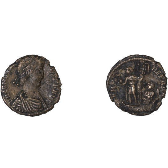 Moneda Imperio Romano ¼ de maiorina Constancio II 348-349 d.C.