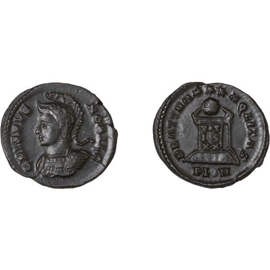 Moneda Imperio Romano Centenional Crispo 322-323 d.C.