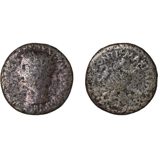 Moneda Imperio Romano As Tiberio 35-36 d.C.