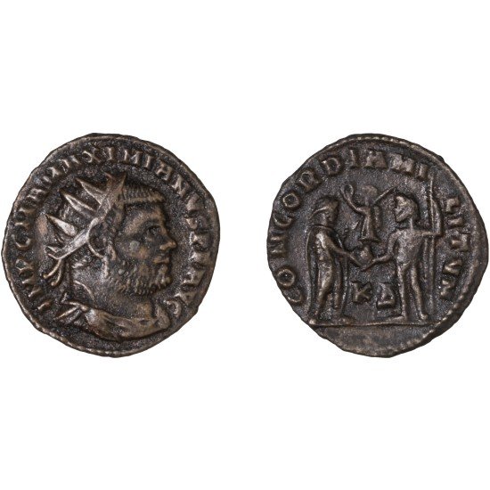 Moneda Imperio Romano Radiado post reforma Maximiano 295-299 d.C.