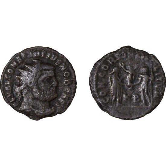 Moneda Imperio Romano Radiado post reforma Constancio I 295-299 d.C. Moneda Imperio Romano Radiado post reforma Constancio I 295-299 d.C.