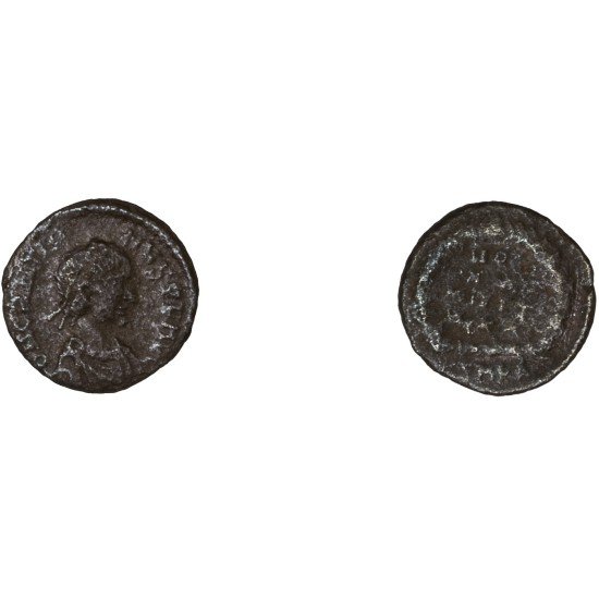 Moneda Imperio Romano ¼ de maiorina Graciano 383 d.C.