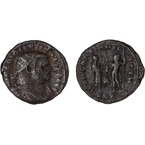 Moneda Imperio Romano Radiado post reforma Diocleciano 296-297 d.C.