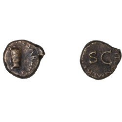 Moneda Imperio Romano Cuadrante Claudio I 42 d.C. Moneda Imperio Romano Cuadrante Claudio I 42 d.C.