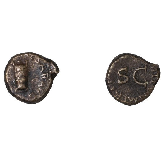 Moneda Imperio Romano Cuadrante  Claudio I  42 d.C.