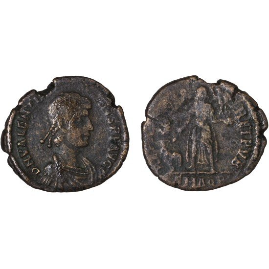 Moneda Imperio Romano Maiorina Valentiniano II 383-387 d.C.