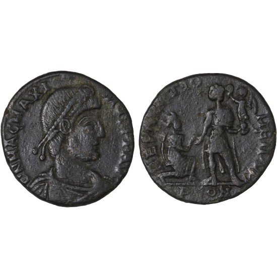 Moneda Imperio Romano Maiorina Magno Máximo 383-386 d.C.