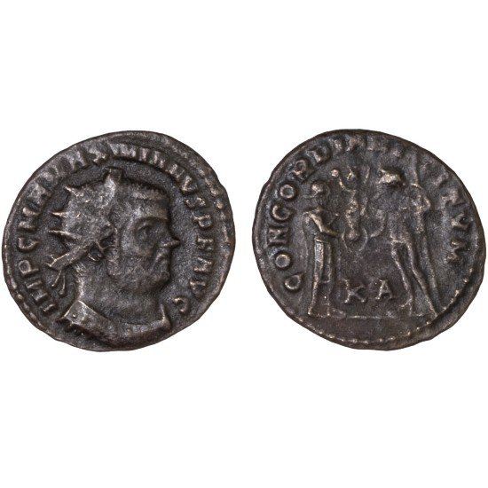 Moneda Imperio Romano Radiado post reforma Maximiano 295-299 d.C. Moneda Imperio Romano Radiado post reforma Maximiano 295-299 d.C.
