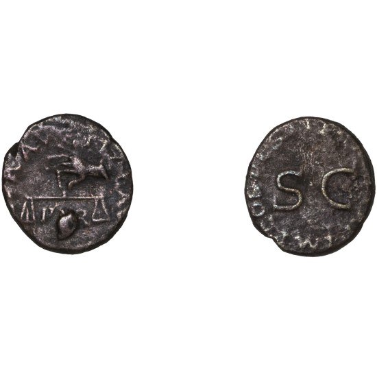 Moneda Imperio Romano Cuadrante Claudio I 41 d.C.