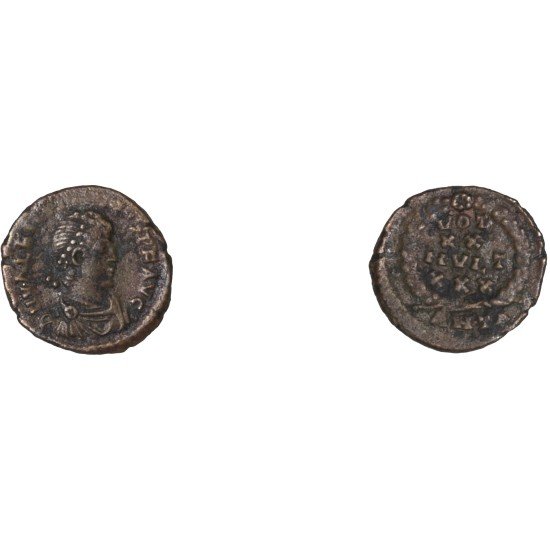Moneda Imperio Romano ¼ de maiorina Valentiniano II 383 d.C.