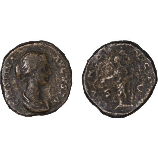 Moneda Imperio Romano Dupondio Crispina 180-182 d.C.