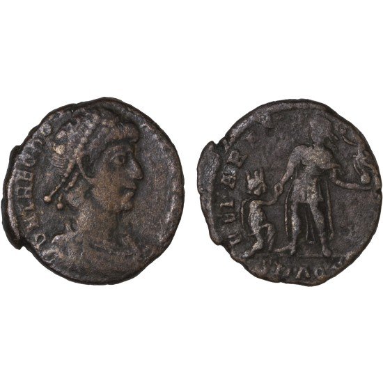 Moneda Imperio Romano Maiorina Teodosio I 379-383 d.C.