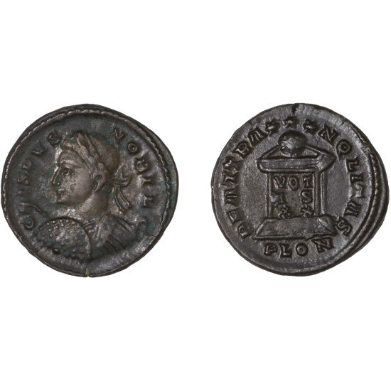 Moneda Imperio Romano Centenional Crispo 322-323 d.C.