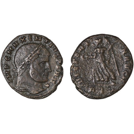 Moneda Imperio Romano Follis Majencio 310-311 d.C.