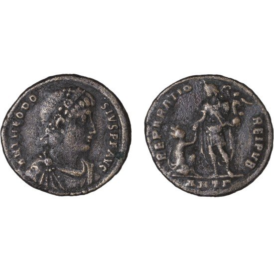 Moneda Imperio Romano Maiorina Teodosio I 379-383 d.C.