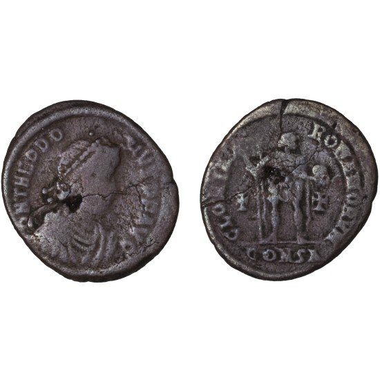 Moneda Imperio Romano Decargiro Teodosio I 393-395 d.C.
