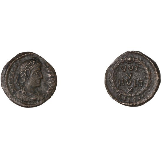 Moneda Imperio Romano ¼ de maiorina Teodosio I 379-383 d.C.
