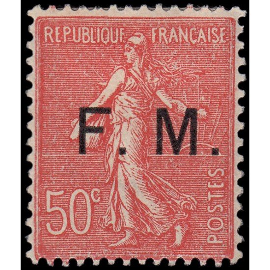 France Francia Franquicia Militar 6 1929 Sello con sobrecarga MH