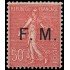 France Francia Franquicia Militar 6 1929 Sello con sobrecarga MH