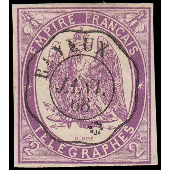 France Francia Telégrafos 4 1868 Usado