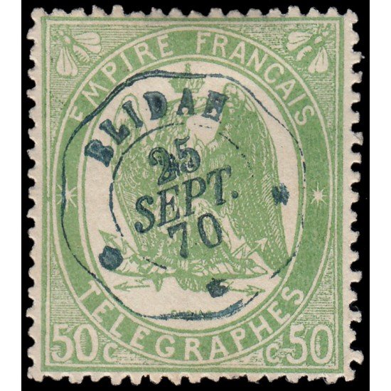 France Francia Telégrafos 6 1868 (14 janvier) Usado