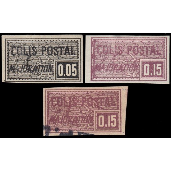 France Francia Paquete Postal 15/16 1918 Tipografía MH y Usado