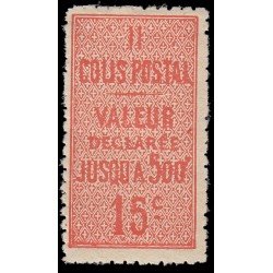 France Francia Paquete Postal 30 1919-23 Valor declarado MH