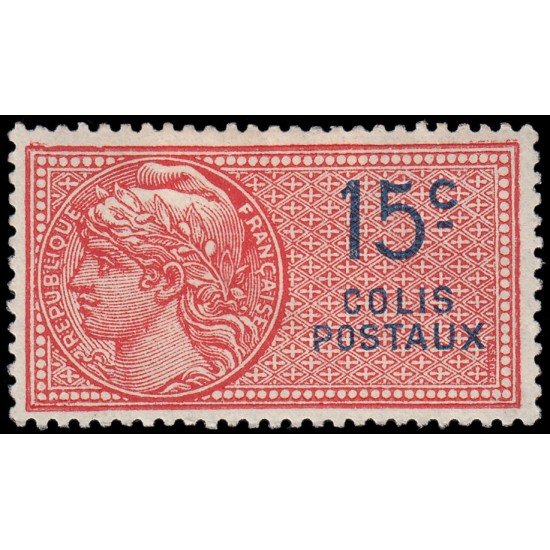 France Francia Paquete Postal 33 1924 Tipo Daussy Valor en azul MH