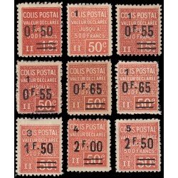 France Francia Paquete Postal 55/64 1926 Valor declarado MH