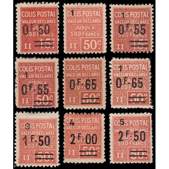 France Francia Paquete Postal 55/64 1926 Valor declarado MH