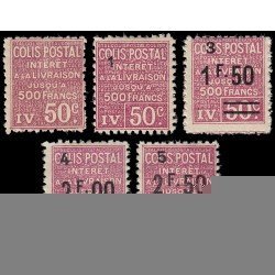 France Francia Paquete Postal 72/76 1926 Interés en la entrega MH