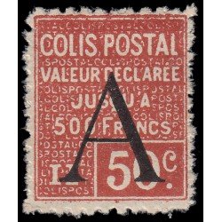 France Francia Paquete Postal 84 1928 Sello de 1926 con A en sobrecarga Valor declarado MH