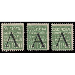 France Francia Paquete Postal 85/87 1928 Sellos de 1926 con A en sobrecarga Entrega urgente MH