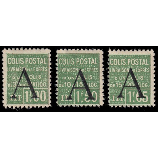 France Francia Paquete Postal 85/87 1928 Sellos de 1926 con A en sobrecarga Entrega urgente MH