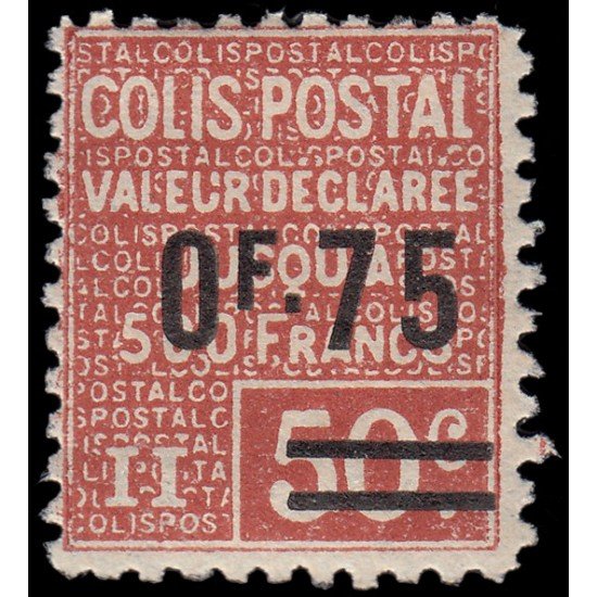 France Francia Paquete Postal 91 1928 Sello de 1926 con nuevo valor en sobrecarga Valor declarado MH France Francia Paquete Postal 91 1928 Sello de 1926 con nuevo valor en sobrecarga Valor declarado MH