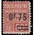 France Francia Paquete Postal 91 1928 Sello de 1926 con nuevo valor en sobrecarga Valor declarado MH