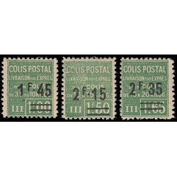 France Francia Paquete Postal 92/94 1928 Sellos de 1926 con nuevo valor en sobrecarga Entrega urgente MH
