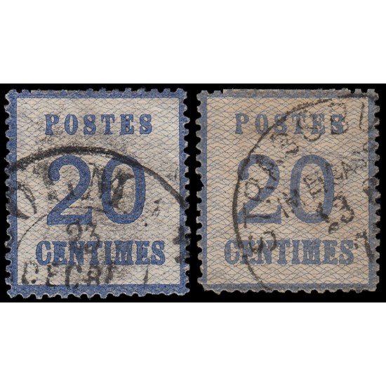 France Francia Alsacia-Lorena 6/6a 1870 Tipografía Usados