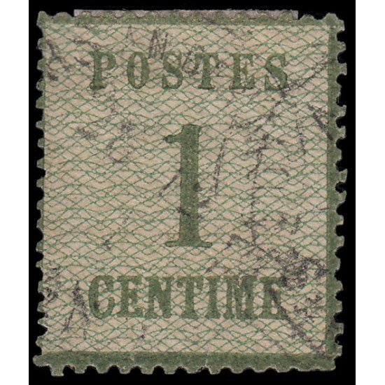 France Francia Alsacia-Lorena 1b 1870 Tipografía Burelage invertido Usado