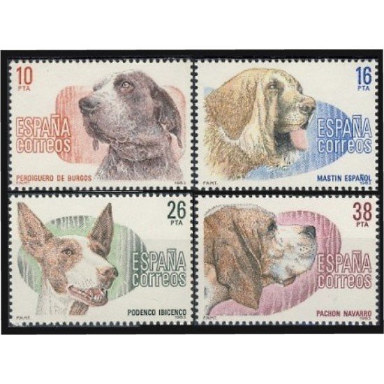España Spain 2711/14 1983 Perros de raza española MNH