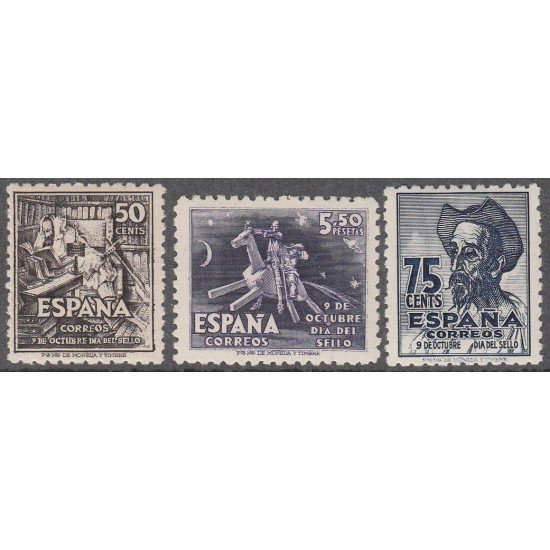 España Spain 1012/14 1947  IV Centenario de Cervantes El Quijote MNH
