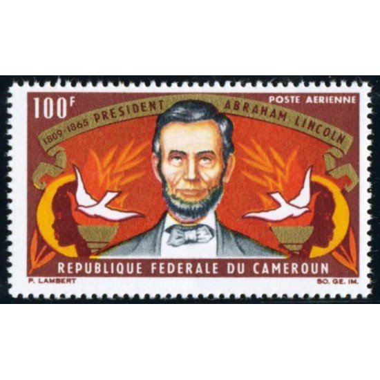 MI2 Camerún Cameroon Nº A 64 1965 Cent. muerte Abraham Lincoln Efigie Lujo MI2 Camerún Cameroon Nº A 64 1965 Cent. muerte Abraham Lincoln Efigie Lujo