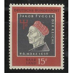 MI1 Sarre 427 1959 5º Cent. de Jacob Fugger Lujo MNH MI1 Sarre 427 1959 5º Cent. de Jacob Fugger Lujo MNH