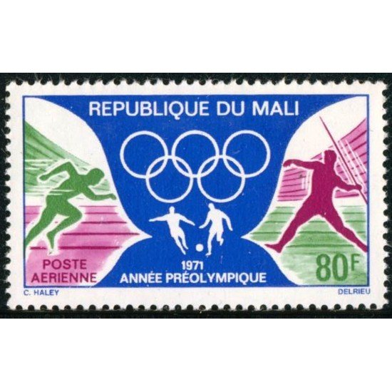 Mali A 122 1971 Año preolímpico Anillos deportes Mali A 122 1971 Año preolímpico Anillos deportes