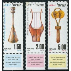 Israel 639/41 1977 Instrumentos de música antiguos de Israel 