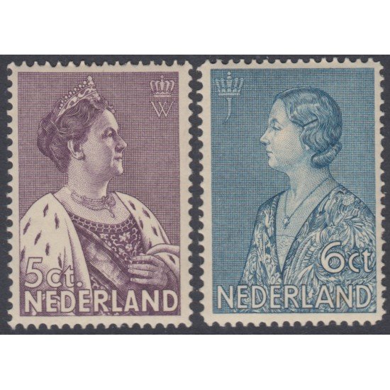 Holanda Netherlands 263/64 1934 Obras benéficas Riena Wilhelmine y princesa Juliana Fijasellos Holanda Netherlands 263/64 1934 Obras benéficas Riena Wilhelmine y princesa Juliana Fijasellos