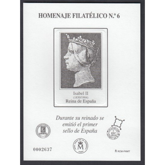 España Spain Homenaje Filatélico 6 2010 Isabel II