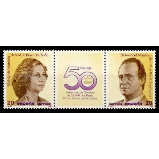 España Spain 2927/28 1988 L Aniversario del Natalicio de SM los Reyes de España MNH