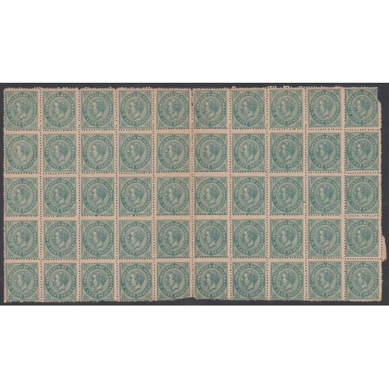 España Spain 183 1876 Alfonso XII Espectacular Bloque de 50 Sellos España Spain 183 1876 Alfonso XII Espectacular Bloque de 50 Sellos