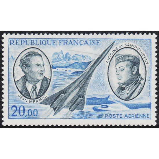 France Francia A 44 1970 Mermoz y Saint-Exupéry (1900-1944) Pioneros del correo aéreo Retratos avión MNH France Francia A 44 1970 Mermoz y Saint-Exupéry (1900-1944) Pioneros del correo aéreo Retratos avión MNH